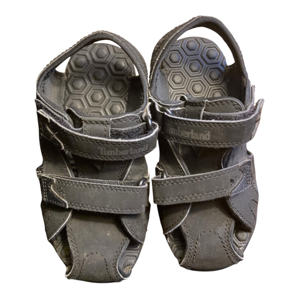 Timberland Black Sandals with Adjustable Straps and Durable Sole